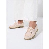 Yours Extra Wide Fit Flexi Boat Shoes - Cream