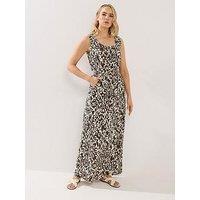 Long Tall Sally Tall Aztec Print Tie Waist Maxi Dress - Brown