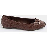 Long Tall Sally Woven Ballet Shoes - Brown