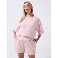 Yours Curve Loopback Shorts - Pink