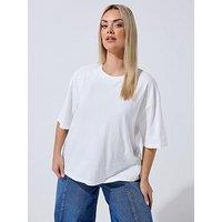 Yours Curve Floral Print T-Shirt - White