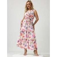 Yours Curve Knot Front Sleeveless Maxi Dress - White