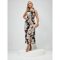 Yours Curve Floral Side Twist Dress