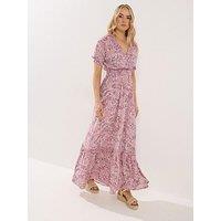 Long Tall Sally Tall Dotty Floral Shirred Maxi Dress