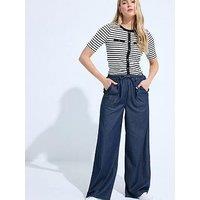 Long Tall Sally Tall Denim Tencel Wide Leg Trousers 36"