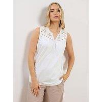 Long Tall Sally Tall Sleeveless Broidery Yoke Vest