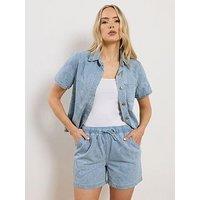 Long Tall Sally Tall Premium Denim Jacquard Shorts