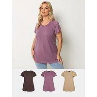 Yours Curve 3 Pack Short Sleeve Basic T-Shirts - Multi