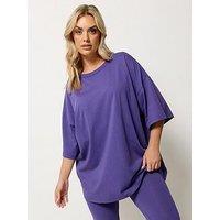 Yours Curve Boxy T-Shirt - Purple