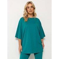Yours Curve Boxy T-Shirt - Blue