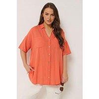 Yours Curve Desert Shirt - Orange