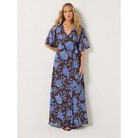 Long Tall Sally Floral Wrap Maxi Dress - Brown