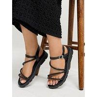 Yours Extra Wide Fit Tubular Comfort Sandal - Black