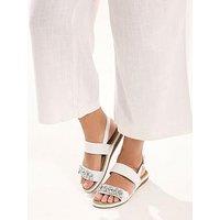 Yours Extra Wide Fit Glitz Two-Part Sandal - White