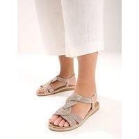 Yours Extra Wide Fit Twisted Front Sandal - Pink