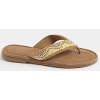 Yours Extra Wide Fit Beaded Toe Sandal
