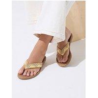 Yours Wide Fit Beaded Toe Sandals - Cream