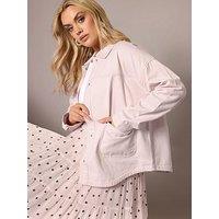 Yours Curve Denim Shacket - Pink