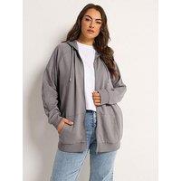 Yours Curve Zip Through Hoodie - Mauve