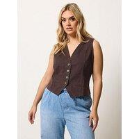 Yours Curve Denim Waistcoat