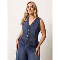 Yours Curve Denim Waistcoat