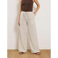 Long Tall Sally Tall Striped Linen Look Trousers 34"