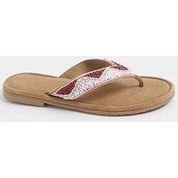 Yours Wide Fit Beaded Toe Sandals - Pink