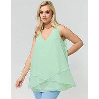 Yours Curve Layered Top - Green