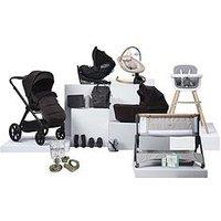 Bababing! 18 Piece Raffi Mkii Travel, Home & Feeding Bundle With Spin Car Seat & Isofix Base - Coffee