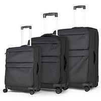 Rock Luggage Juniper Black 3Pc Suitcase Set