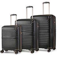 Rock Luggage Astrid Black 3Pc Suitcase Set