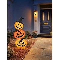 The Very Collection Light Up & Stacked Pumpkin Outdoor Halloween Decoration
