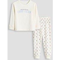 The Very Collection Older Girls' Cosy Club Long Sleeve Pyjama Set (3 - 16 Years) - Cream