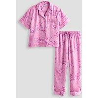 The Very Collection Girls Satin Bow Short Sleeve Pyjama