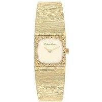 Calvin Klein Women'S Ck Sophisticated Square Gold Plated Mesh Bracelet