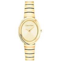 Calvin Klein Women'S Ck Twisted Bezel Gold Plated Watch