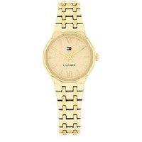 Tommy Hilfiger Womens Gold Plated Bracelet Watch