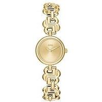 Boss Ladies Boss Double B Light Yellow Gold Ip Bracelet Watch
