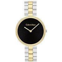 Calvin Klein Womens Calvin Klein Two Tone Stainless Steel And Gold Plate Bracelet Watch