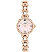 Coach Ladies Iris Black Leather Strap Watch