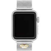 Coach Ladies Stainless Steel Heart Charm Apple Watch Strap