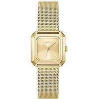Hugo Ladies Hugo #Hazel Light Yellow Gold Pvd Mesh Bracelet