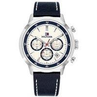 Tommy Hilfiger Mens Blue Leather Strap Watch