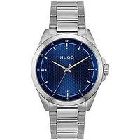 Hugo Gents Seam Stainless Steel Bracelet And Blue Dial Watch