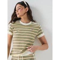 Adidas Originals Women'S Striped T-Shirt - Yellow