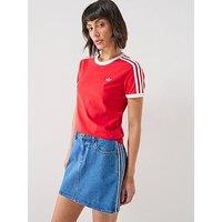 Adidas Originals Women'S 3 Stripes Slim T-Shirt - Red