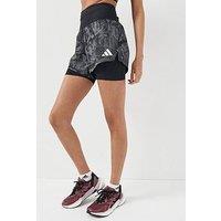 Adidas Women'S Running Melange Pack 2In1 Shorts - Grey