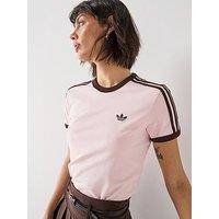 Adidas Originals Women'S 3 Stripes Slim Tee - Pink
