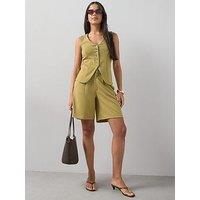 The Very Collection Long Bermuda Shorts - Green