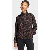 Adidas Women'S Training 3 Stripe Printed Jacket - Brown